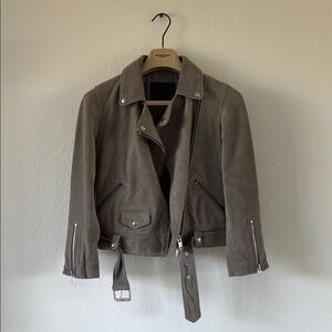 All Saints Gray Leather Jacket